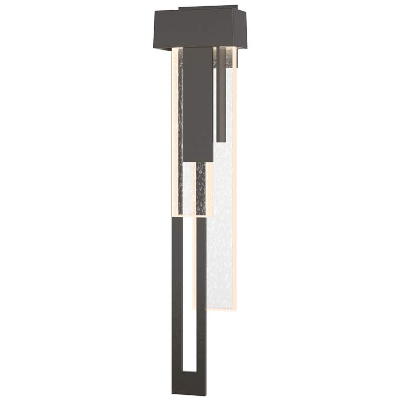 Image 1 Rainfall 30.2"H Left Oil Rubbed Bronze LED Outdoor Sconce w/ Seeded Sh