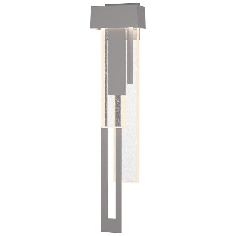 Image 1 Rainfall 30.2 inchH Left Steel LED Outdoor Sconce w/ Seeded Shade
