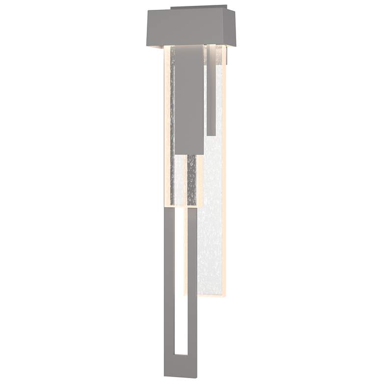 Image 1 Rainfall 30.2"H Left Steel LED Outdoor Sconce w/ Seeded Shade