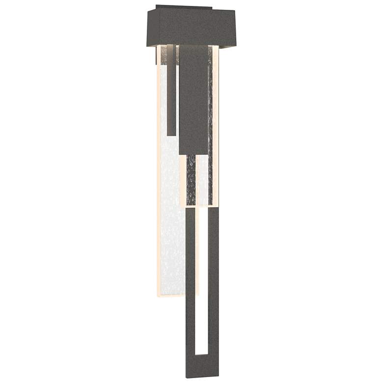 Image 1 Rainfall 30.2"H Right Natural Iron LED Outdoor Sconce w/ Seeded Shade