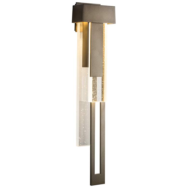 Image 1 Rainfall Large LED Outdoor Sconce - Smoke - Clear Glass - Right Orientation