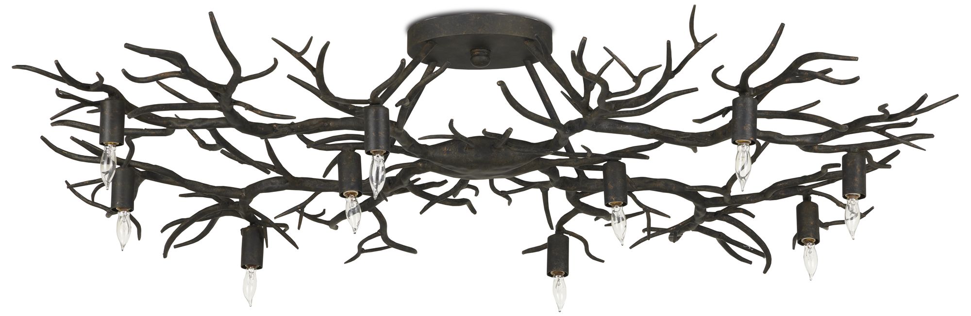 Rainforest 43" Wide Rustic Bronze 10-Light Ceiling Light