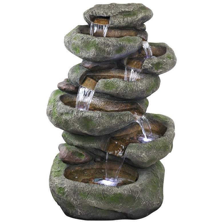 Rainforest 47&quot; High Cascading Waterfall Fountain with Light
