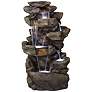 Rainforest Rock Waterfall 51"H 6-Tier Outdoor LED Fountain