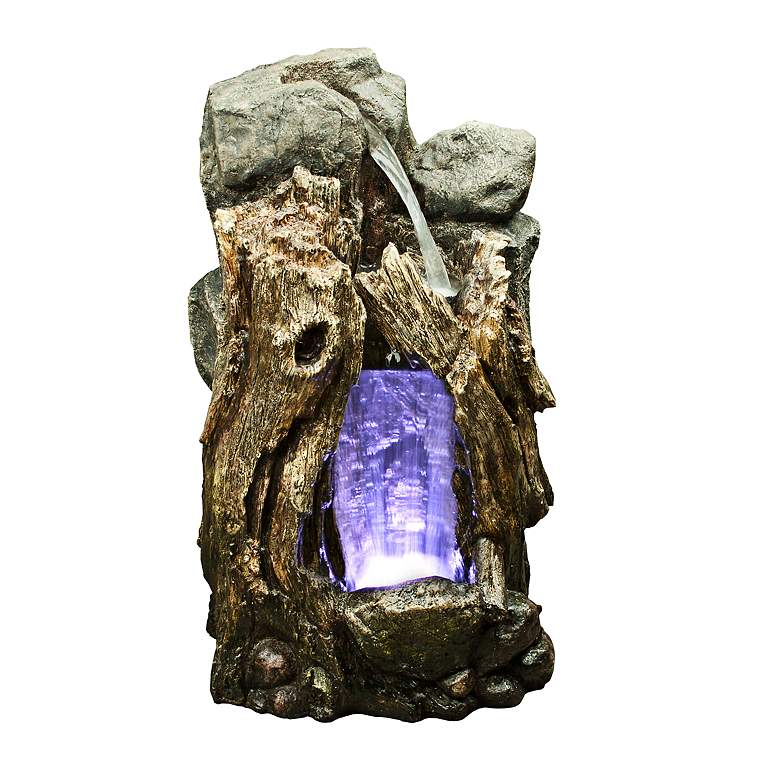 Image 1 Rainforest Waterfall 22 inch High Small Fountain with Light