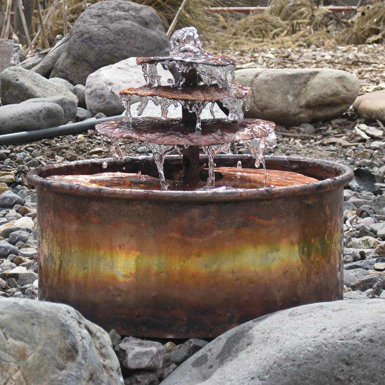 Image 1 Raintree 9 inch High Indoor/Outdoor Copper Tabletop Fountain