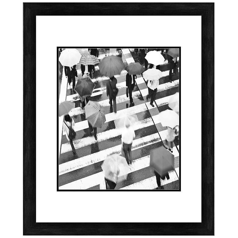 Image 1 Rainy City with Umbrellas 22 inch High Photographic Wall Art
