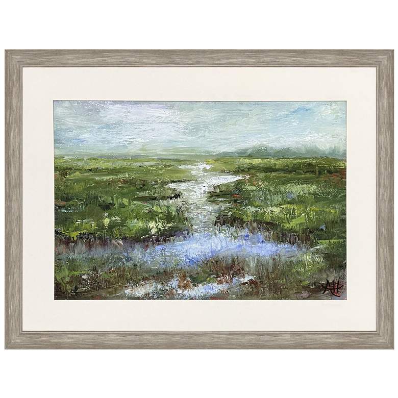 Image 1 Rainy Day Marsh 48"W x 36"H Framed Wall Art