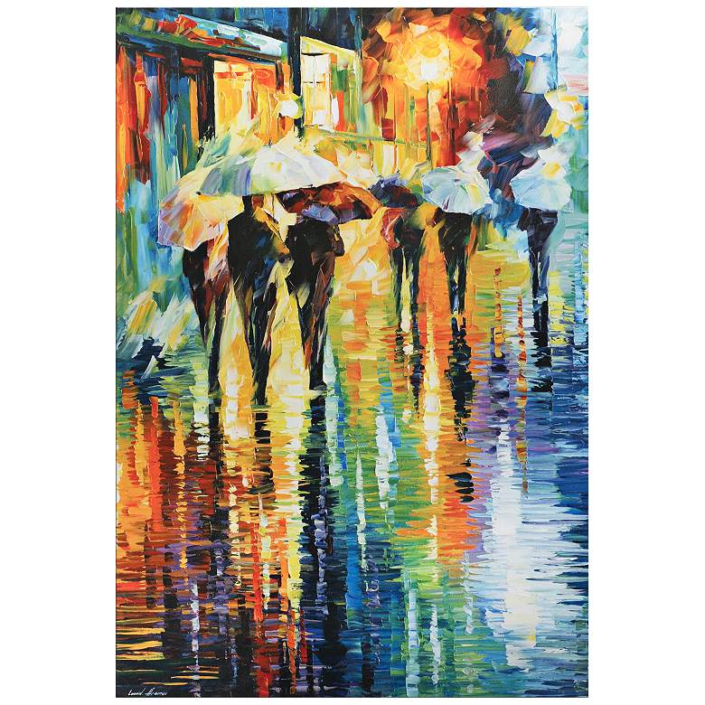 Image 1 Rainy Etude Umbrella Cityscape 32" Wide Metal Wall Art