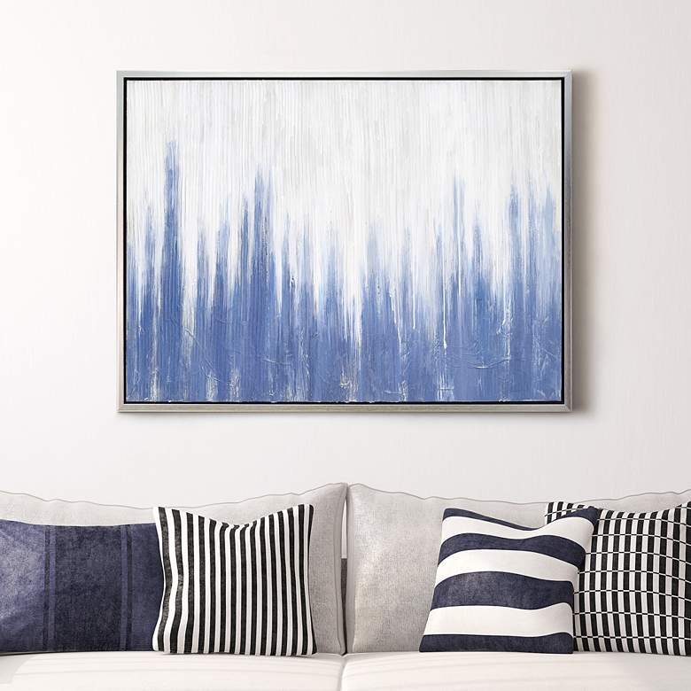 Image 2 Rainy Winter 40"W Textured Metallic Framed Canvas Wall Art