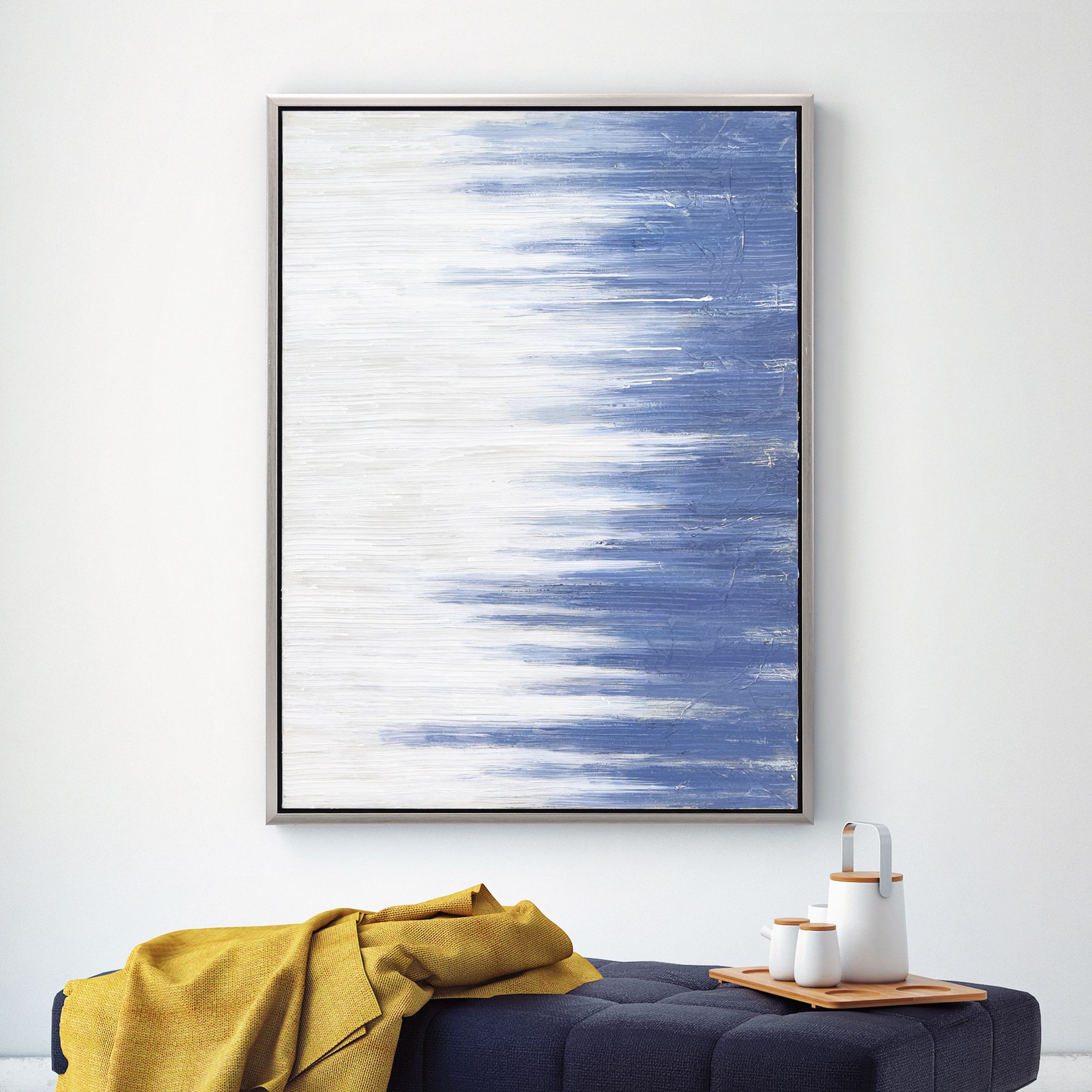 Rainy Winter 40"W Textured Metallic Framed Canvas Wall Art in scene