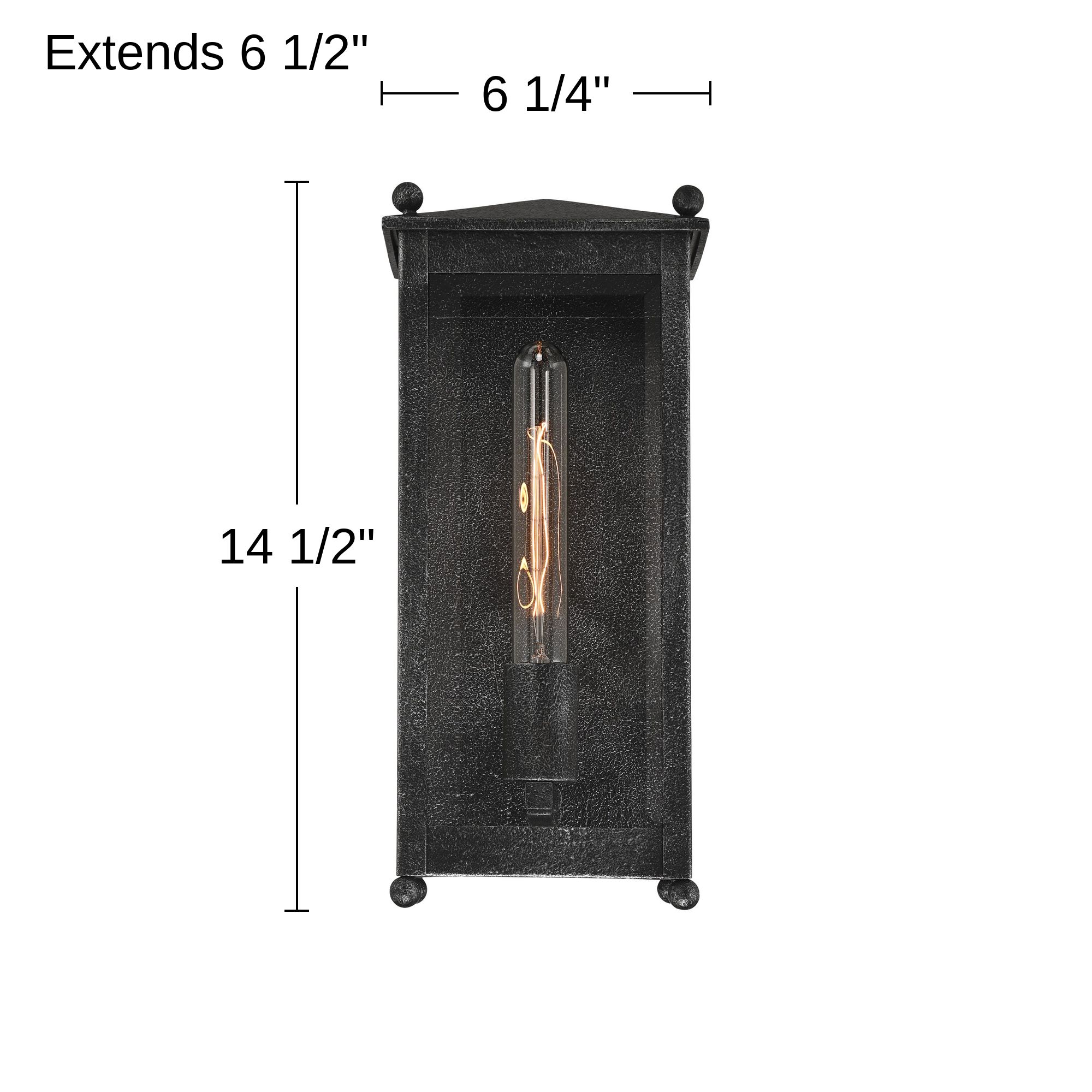 Raissa 14 1/2" High Weathered Zinc Outdoor Barn Wall Light