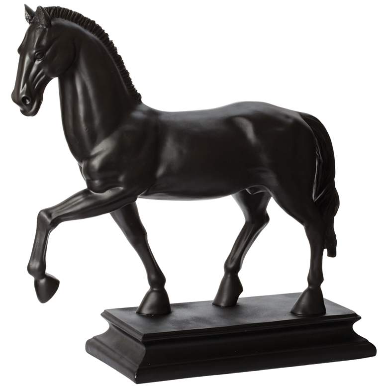 Image 1 Raj 25 inch High Black Stallion Statue
