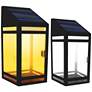 2_Raka 10 1/2" High Black and Clear LED Solar Outdoor Wall Lantern