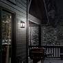 1_Raka 10 1/2" High Black and Clear LED Solar Outdoor Wall Lantern