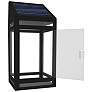 4_Raka 10 1/2" High Black and Clear LED Solar Outdoor Wall Lantern more views