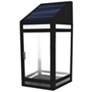 Raka 10 1/2"H Black and Clear LED Solar Outdoor Wall Lantern