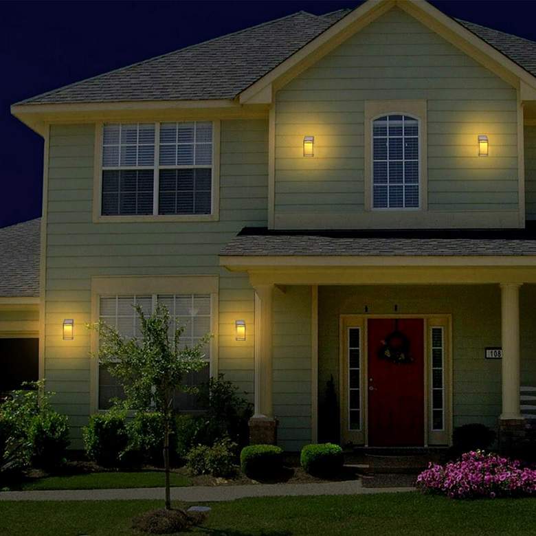 Image 7 Raka 10 1/2"H Black and Clear LED Solar Outdoor Wall Lantern more views