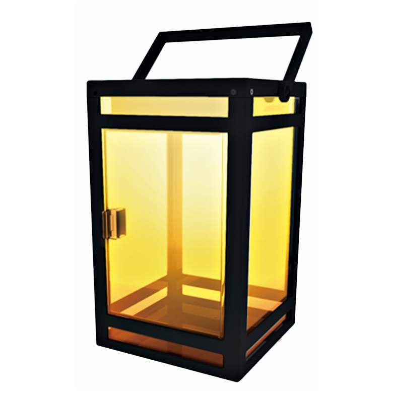 Image 4 Raka 7 3/4" High Black Clear LED Solar Portable Lantern more views
