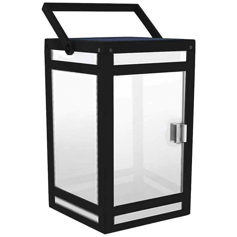 Image 2 Raka Black Frosted Panel LED Solar Portable Outdoor Lantern