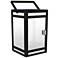 Raka Black Frosted Panel LED Solar Portable Outdoor Lantern