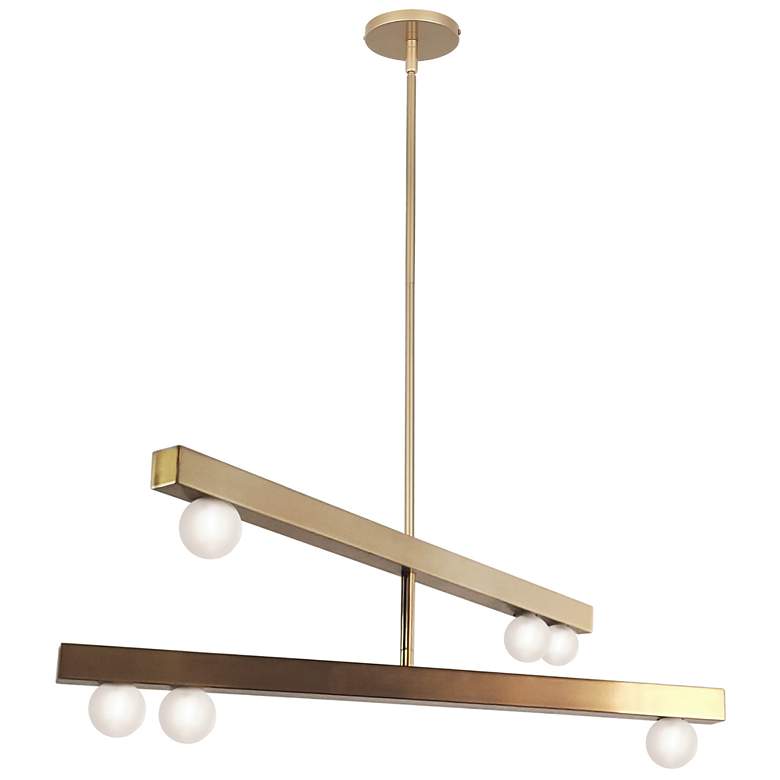 Image 1 Raleigh 30" Wide 6 Light Aged Brass Chandelier