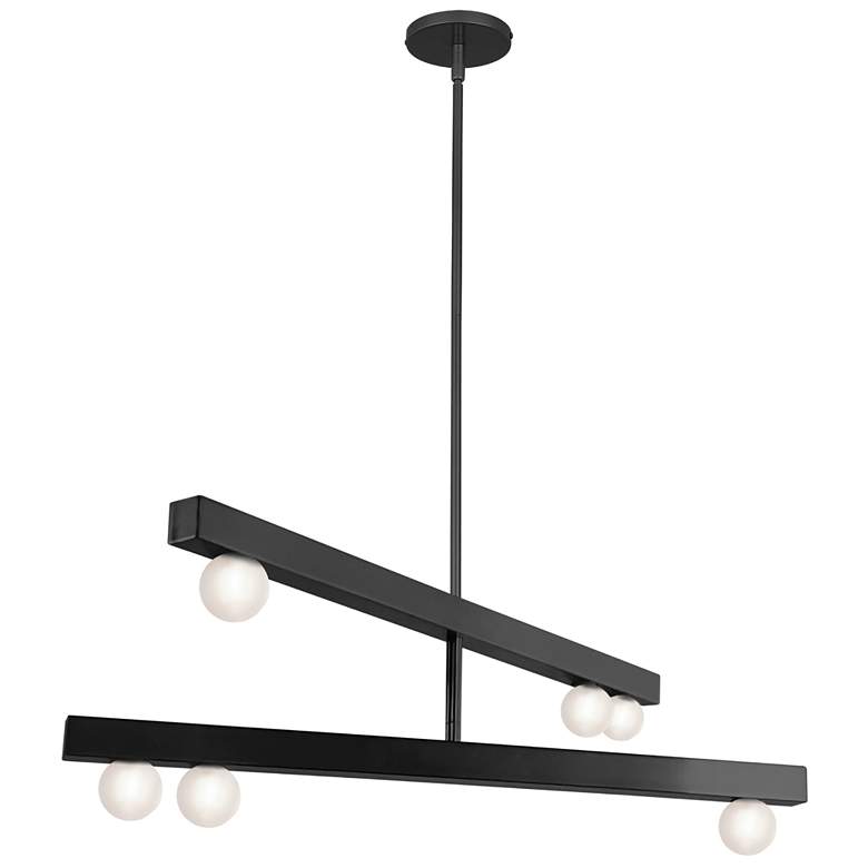 Image 1 Raleigh 30" Wide 6 Light Matte Black Chandelier