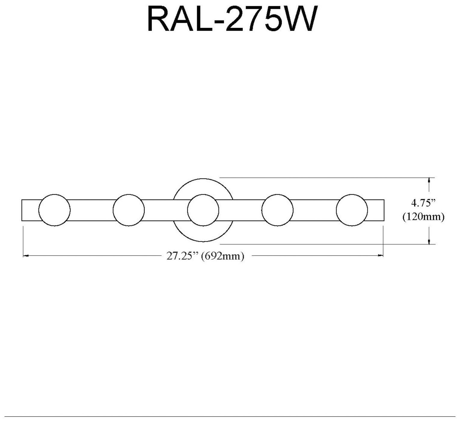 Image 5 Raleigh 4.75" High 5-Light Polished Chrome Finish Vanity w/White Shade more views