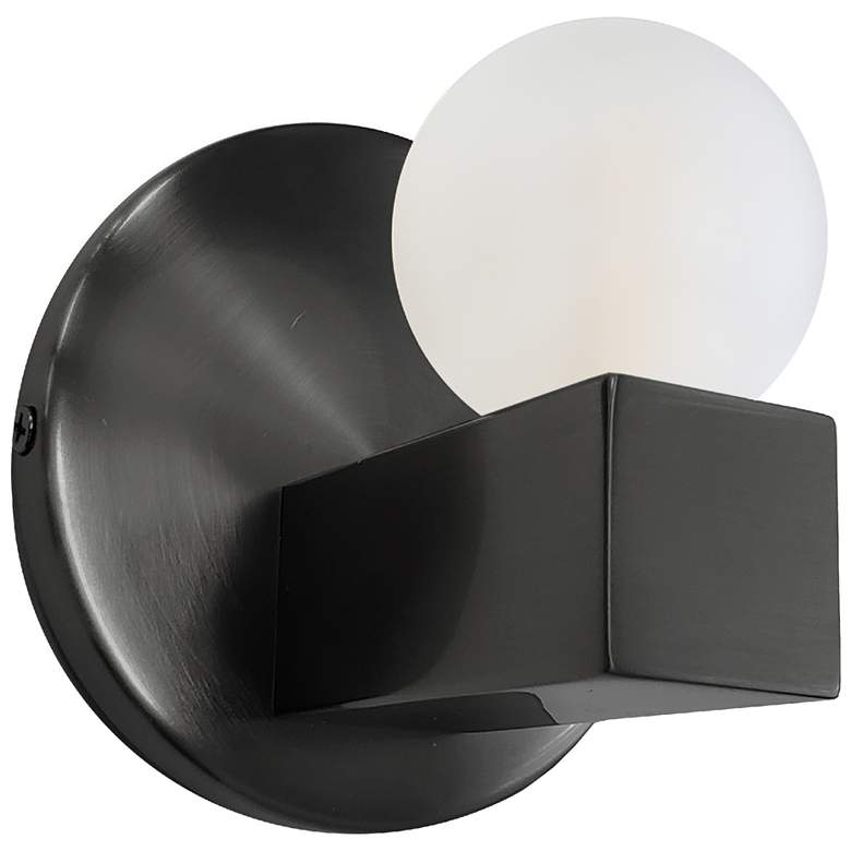 Image 1 Raleigh 4.75" High Matte Black Wall Sconce
