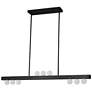 1_Raleigh 42"W 9 Light Matte Black Horizontal Pendant w/ Opal Glass