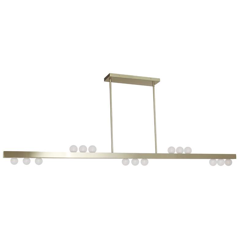 Image 2 Raleigh 72" Wide 15 Light Aged Brass Linear Pendant