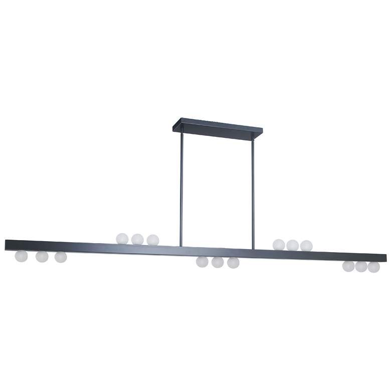 Image 1 Raleigh 72" Wide 15 Light Matte Black Linear Pendant