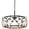 Rali 22 1/4" Wide Matte Black and Gold 8-Light Modern Drum Pendant