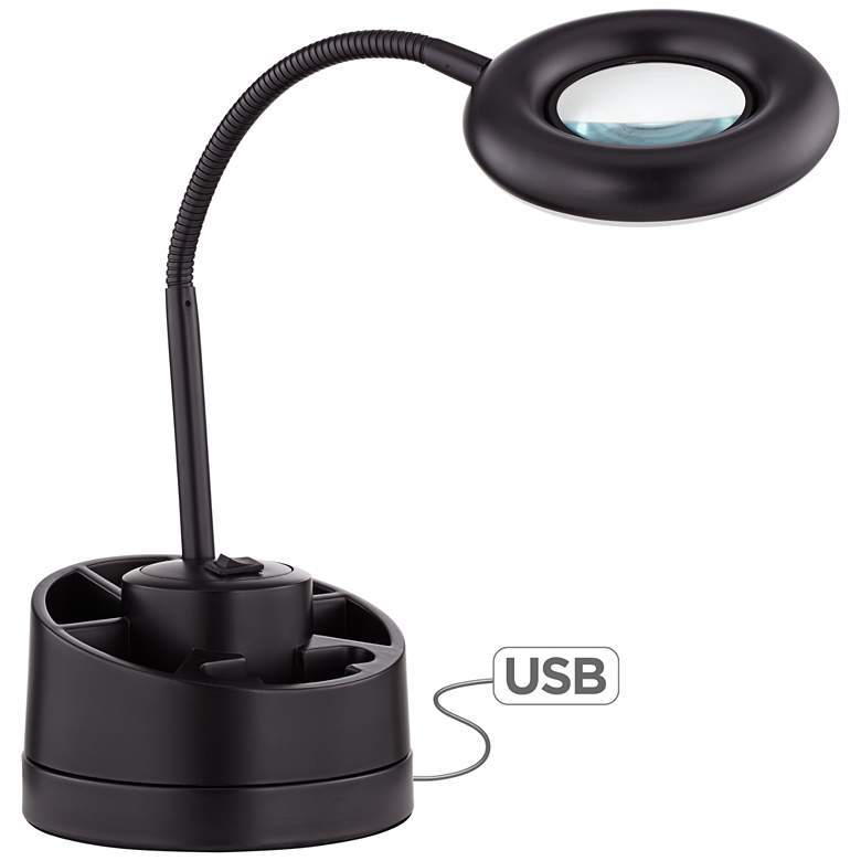 Image 1 Rally Organizer LED Desk Lamp with Magnifier, Outlet and USB