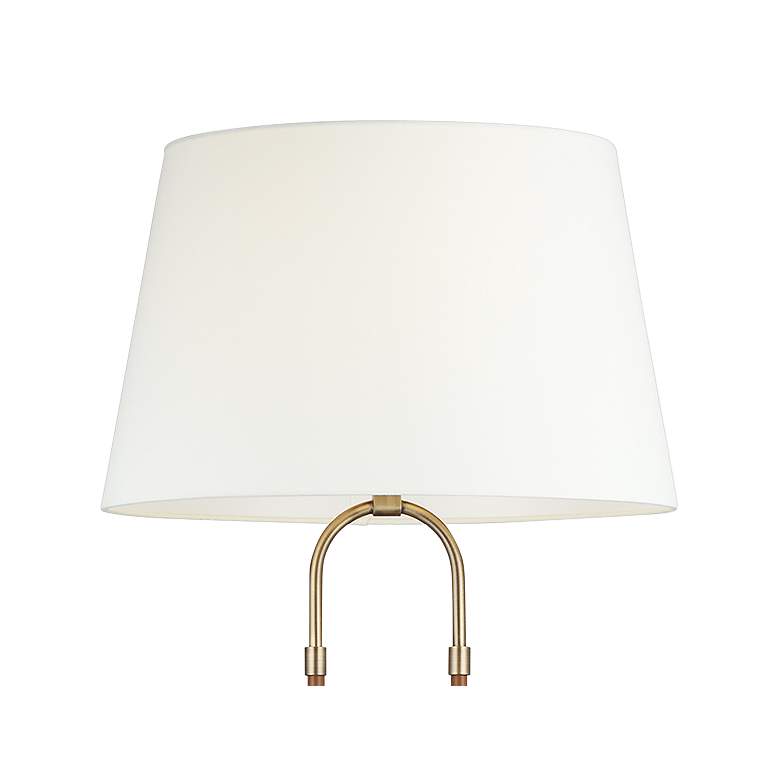 Image 3 Ralph Lauren Katie 56 1/4 inch Saddle Leather Brass LED Floor Lamp more views