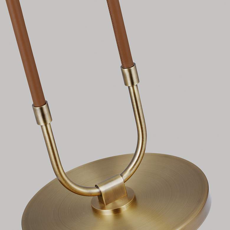 Image 4 Ralph Lauren Katie 56 1/4" Saddle Leather Brass LED Floor Lamp more views