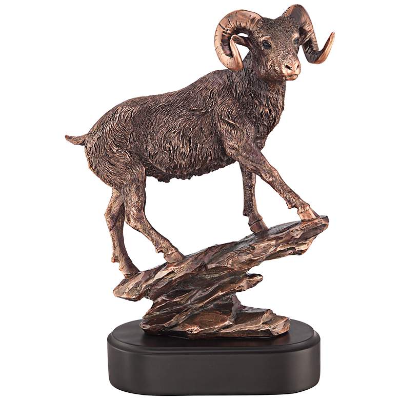 Image 1 Ram 11 inch High Bronze Figurine