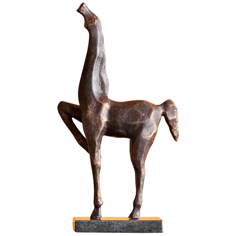 Image 1 Rami 16 1/2" High Bronze Patina Cubist Horse Statue