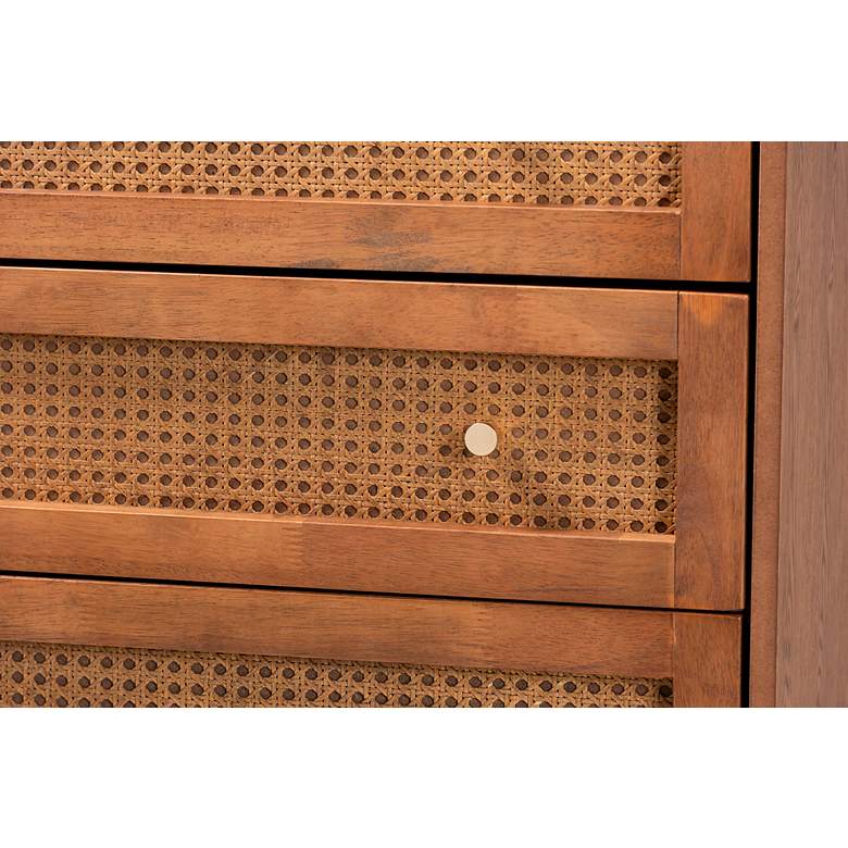 Image 3 Ramiel 30"W Natural Brown Wood Rattan 4-Drawer Storage Chest more views