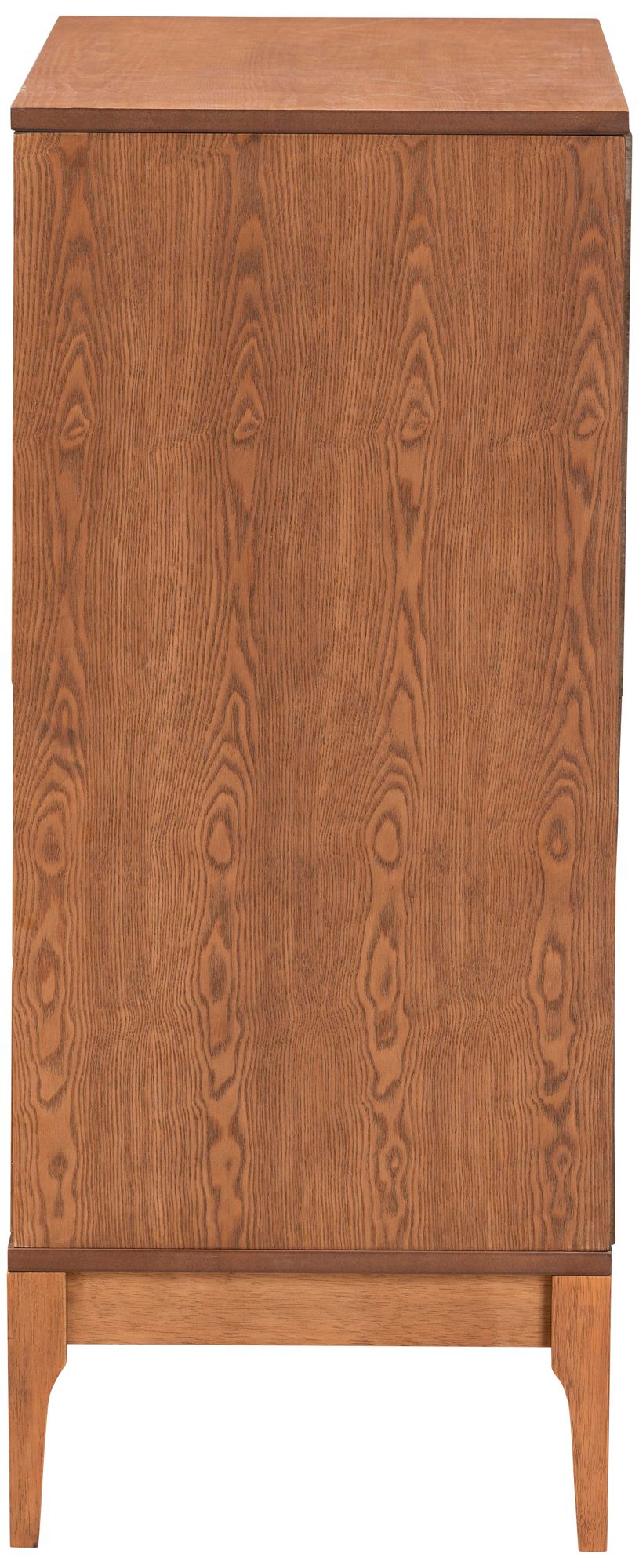 Ramiel 30"W Natural Brown Wood Rattan 4-Drawer Storage Chest