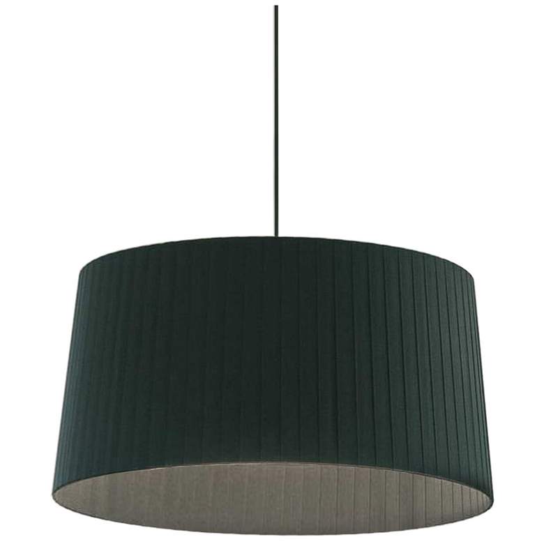 Image 1 Ramira 24" Wide Matte Black Pendant With Black Ribbon Shade