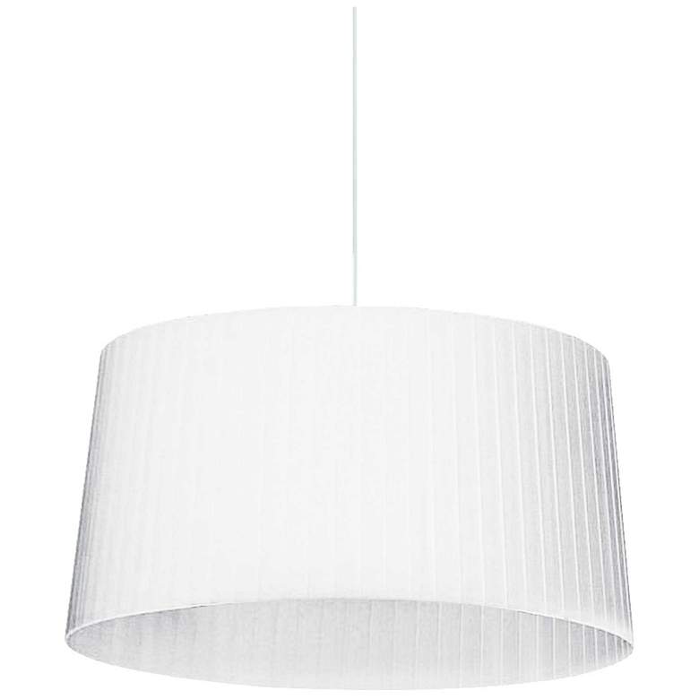 Image 1 Ramira 24" Wide Matte White Pendant With White Ribbon Shade