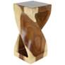 Ramona 12" Wide Warm Brown Wood Spiral Accent Table