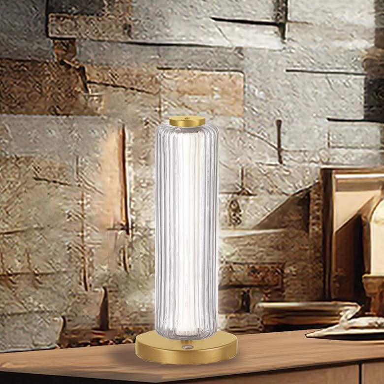 Image 1 Ramona 15" High Aged Brass LED Table Lamp
