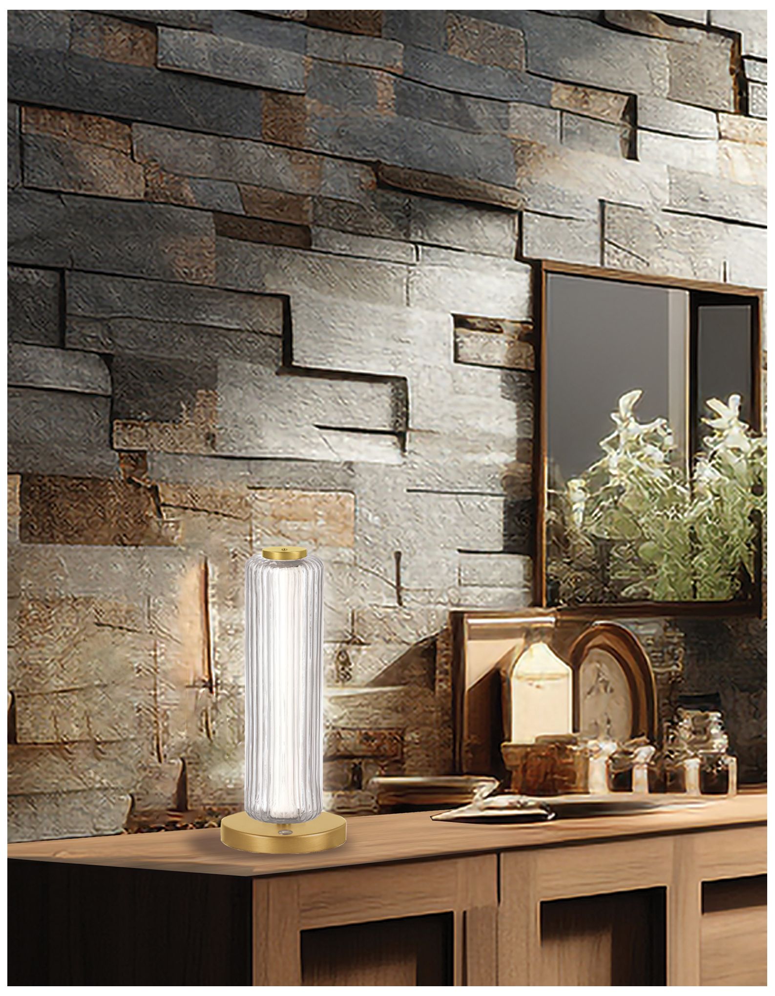 Image 3 Ramona 15" High Aged Brass LED Table Lamp more views