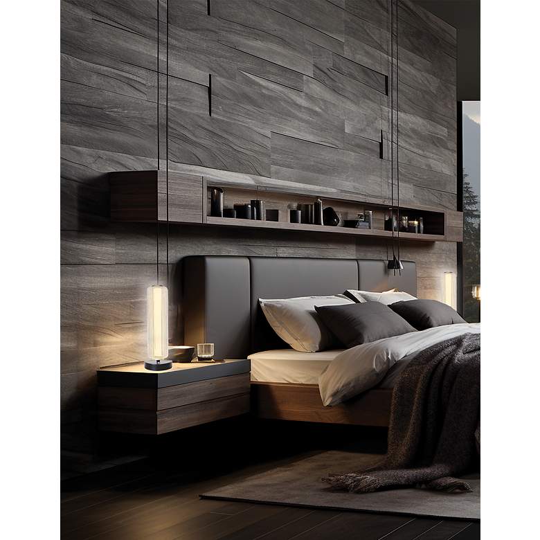 Image 2 Ramona 15" High Matte Black LED Table Lamp more views