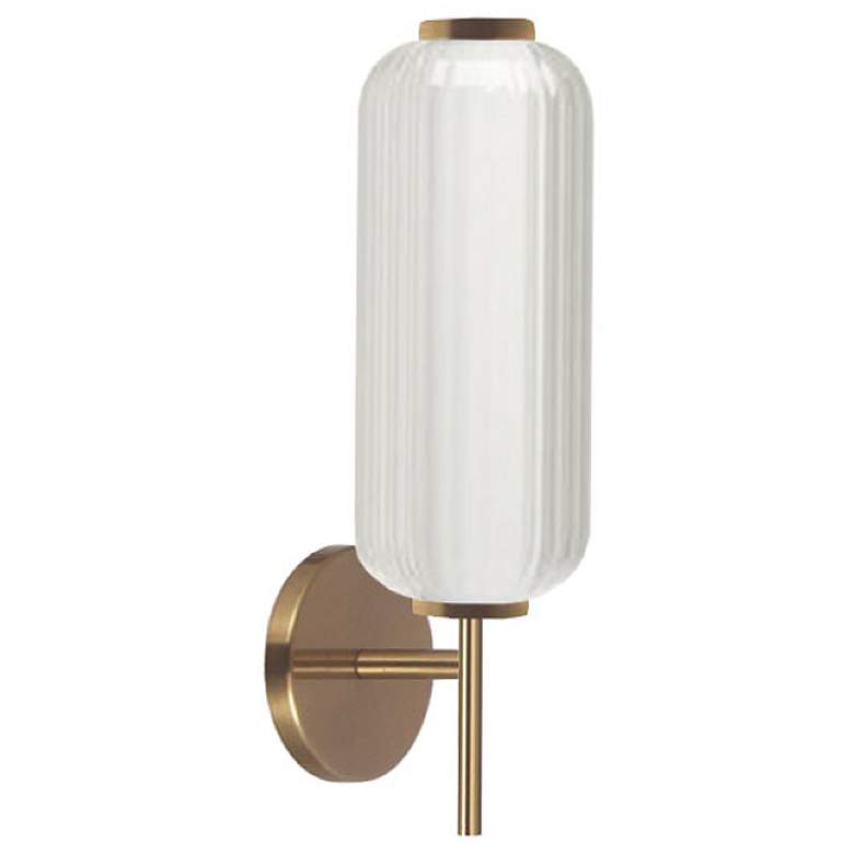 Image 1 Ramona 17.25 inchH Aged Brass 10W LED Wall Sconce w/ Clear Fluted Glass Sh