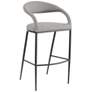 Ramona 26 in. Bar Stool with Matte Black Iron and Light Gray Leather