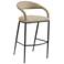 Ramona 30 in. Bar Stool with Matte Black Iron and Beige Faux Leather