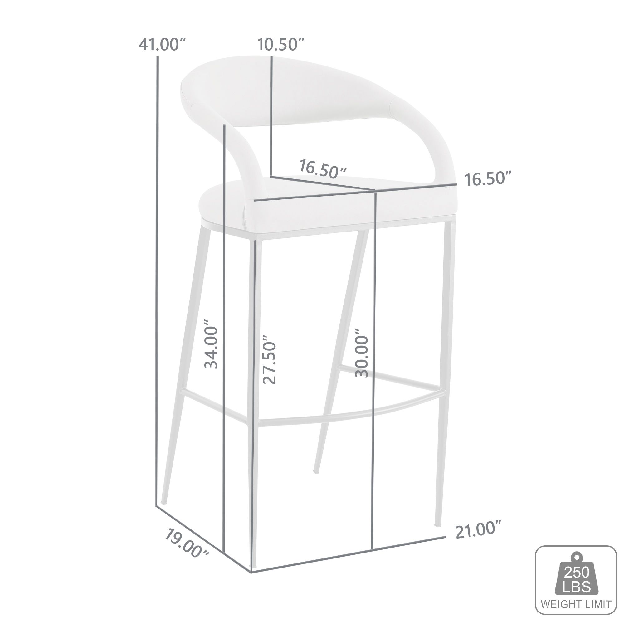 Ramona 30 in. Bar Stool with Matte Black Iron and Beige Faux Leather